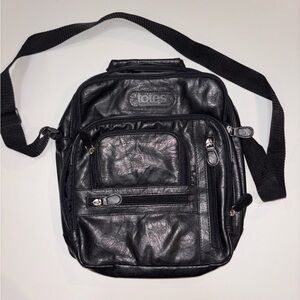 Vintage Totes Classic Black Leather Messenger Bag